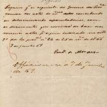 Requerimento, de 7 de junho de 1869, de autoria de Prudente de Moraes ao Governo Provincial solicitando cópia dos documentos que embasaram a concessão de certas aposentadorias. Requerimento, de 7 de junho de 1869, de autoria de Prudente de Moraes ao Governo Provincial solicitando cópia dos documentos que embasaram a concessão de certas aposentadorias.