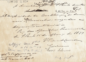 Projeto de lei provincial modificando o nome da cidade de Constituição para Piracicaba. 15 de março de 1877. Projeto de lei provincial modificando o nome da cidade de Constituição para Piracicaba. 15 de março de 1877.