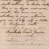 Projeto de Lei nº 49, de 6 de março de 1879, autorizando o governo a despender até 25 contos de réis com a construção de uma ponte sobre o Rio Mogi-Guaçu e a abertura de uma estrada até a vila do Ribeirão Preto. Projeto de Lei nº 49, de 6 de março de 1879, autorizando o governo a despender até 25 contos de réis com a construção de uma ponte sobre o Rio Mogi-Guaçu e a abertura de uma estrada até a vila do Ribeirão Preto.