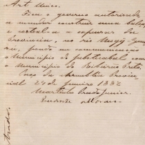 Projeto de Lei nº 50, de 24 de fevereiro de 1882, de co-autoria de Prudente de Moraes, autorizando o governo a construir uma balsa no Rio Mogi-Guaçu, para a comunicação entre os municípios de Jaboticabal e Ribeirão Preto. Projeto de Lei nº 50, de 24 de fevereiro de 1882, de co-autoria de Prudente de Moraes, autorizando o governo a construir uma balsa no Rio Mogi-Guaçu, para a comunicação entre os municípios de Jaboticabal e Ribeirão Preto.