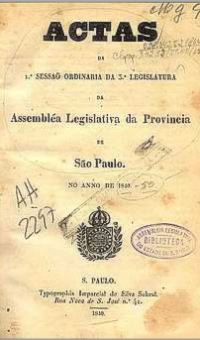 Um volume de atas publicadas da década de 1840 Um volume de atas publicadas da década de 1840