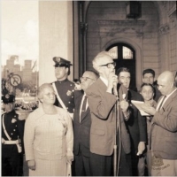 O tribuno Ibrahim Nobre enaltecendo as glórias de 1932. 1965 O tribuno Ibrahim Nobre enaltecendo as glórias de 1932. 1965