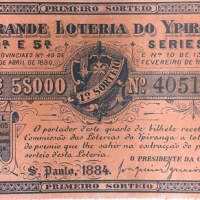 Bilhete da Loteria para a construção do Museu do Ipiranga. Bilhete da Loteria para a construção do Museu do Ipiranga.