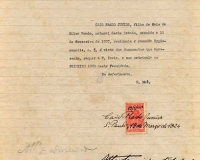 Requerimento de matrícula no 1º ano da Faculdade de Direito. Requerimento de matrícula no 1º ano da Faculdade de Direito